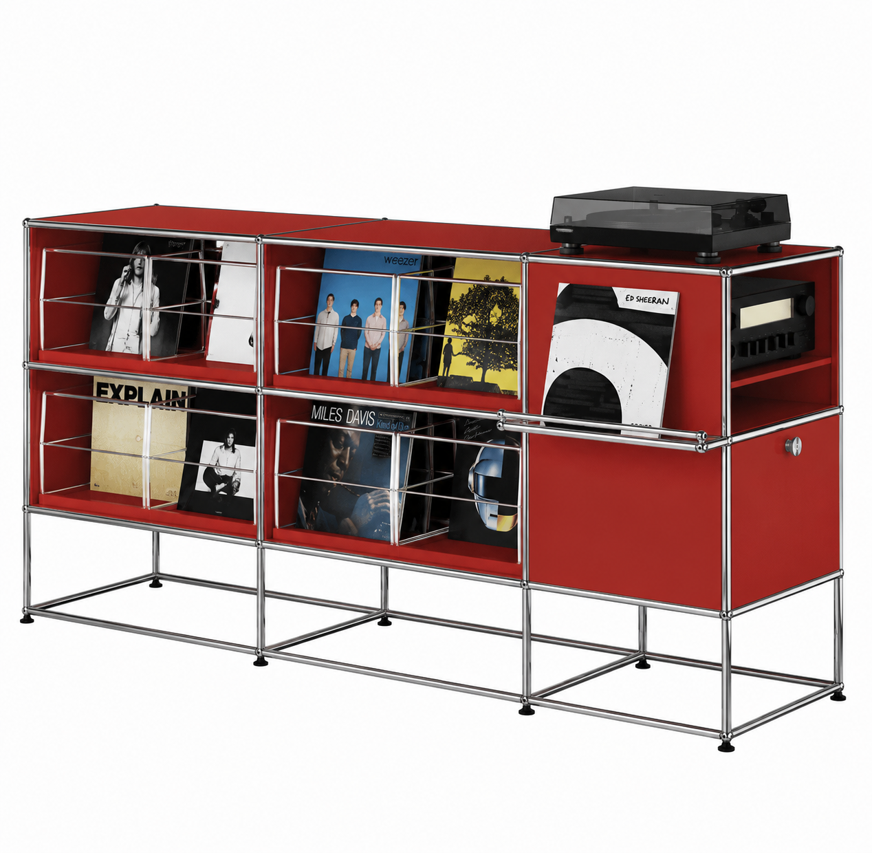 USM Haller M62 media vinyl kast rood