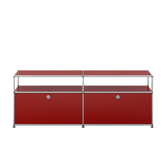 USM Haller tv-meubel rood woonkamer