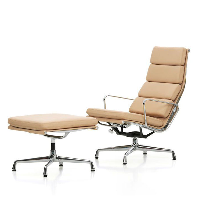 Vitra Soft Pad Lounge Chair EA 222 met footstool