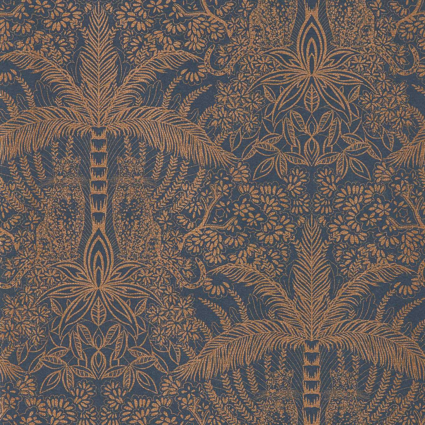 Clarke & Clarke behang Leopardo Copper/Midnight W0141/02