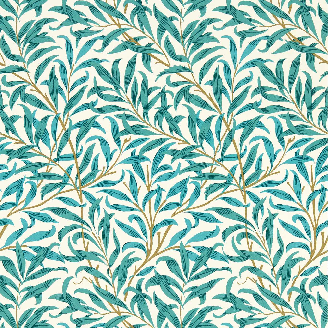 Clarke & Clarke behang Willow Boughs Teal W0172/05