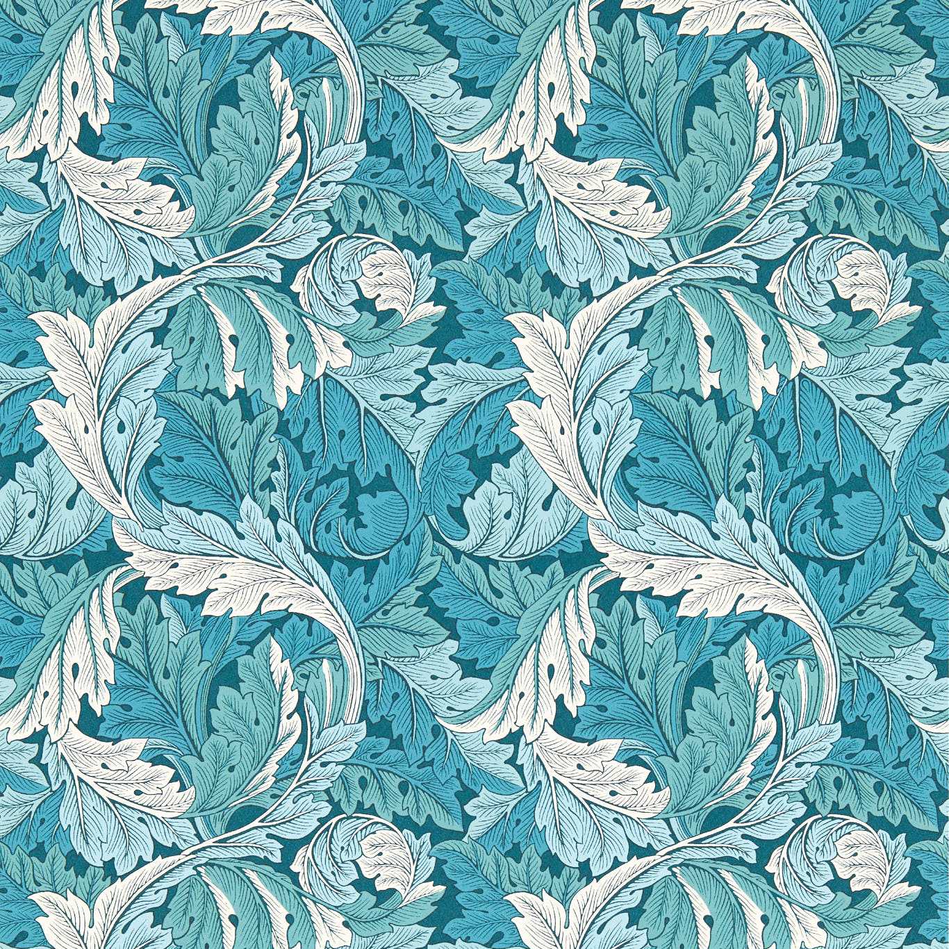 Clarke &amp; Clarke behang Acanthus Teal W0175/04