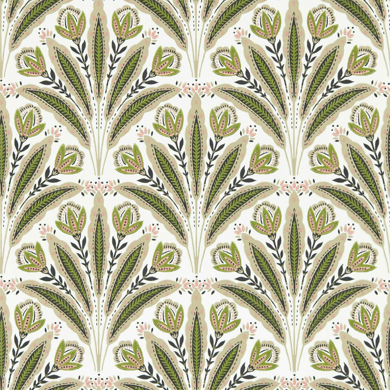 Clarke & Clarke behang Attingham Sage/Blush W0193/04