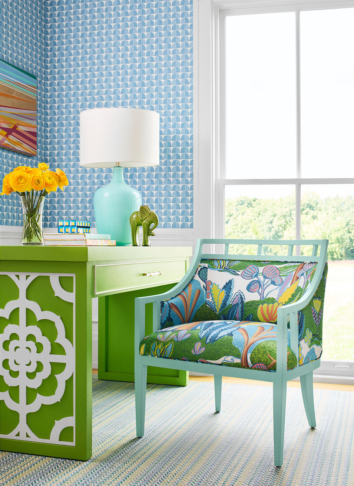 Thibaut behang Solsbury blue