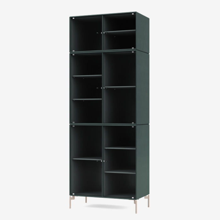 Montana Ripple 4 Vitrine cabinet black ajde, donkergroen