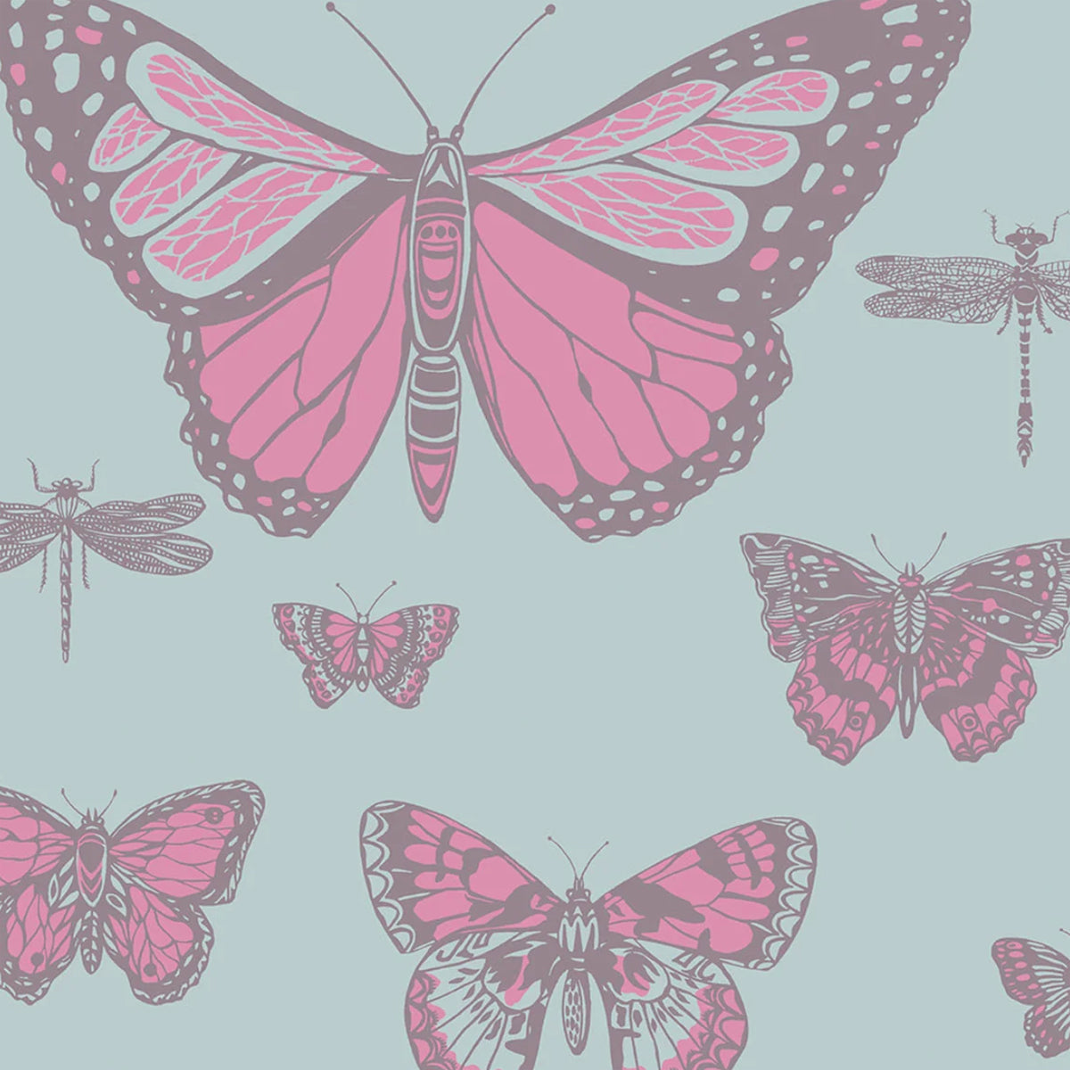 Cole and Son behang Butterflies & Dragonflies Fuchsia 103/15062