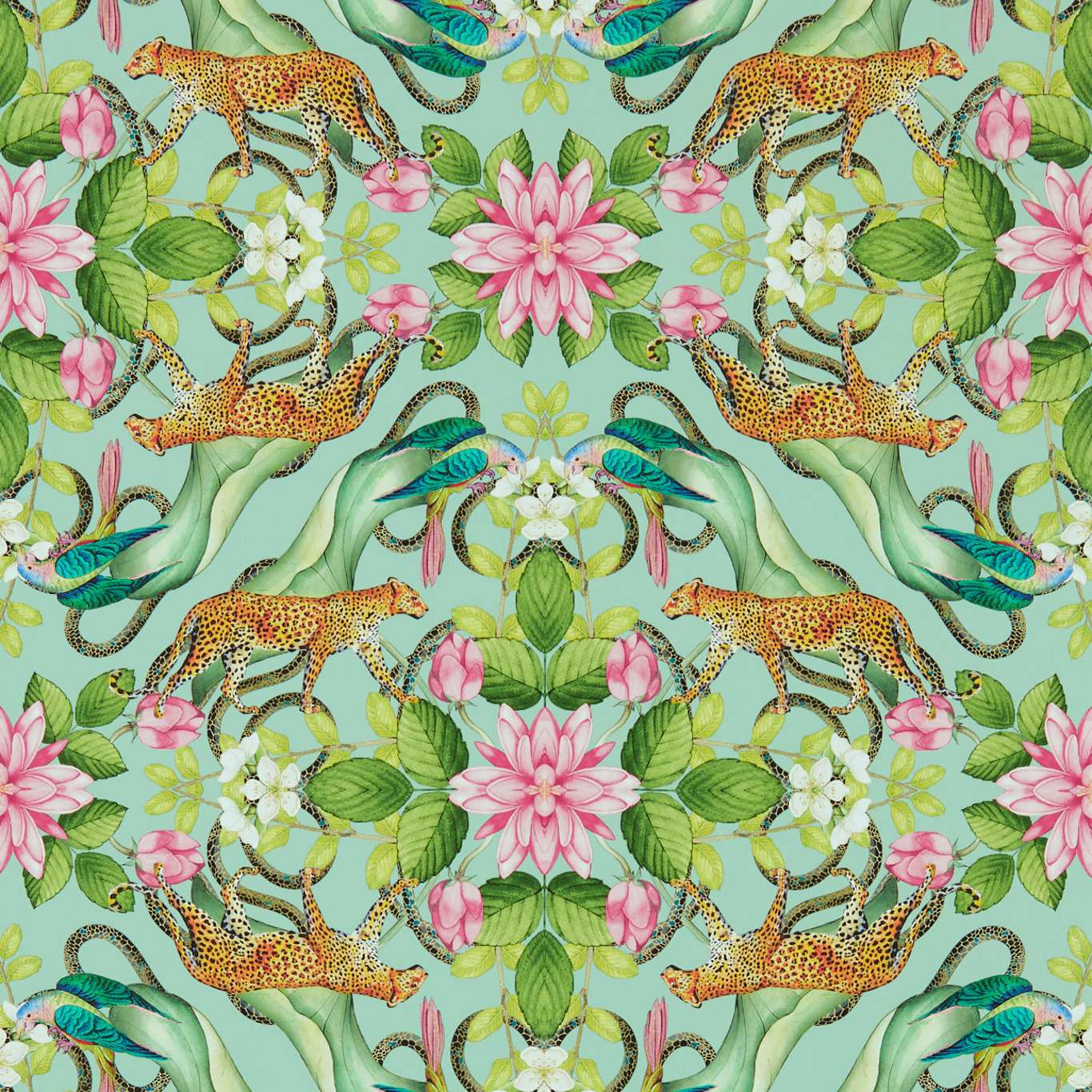 Clarke & Clarke behang Menagerie Aqua W0131/01