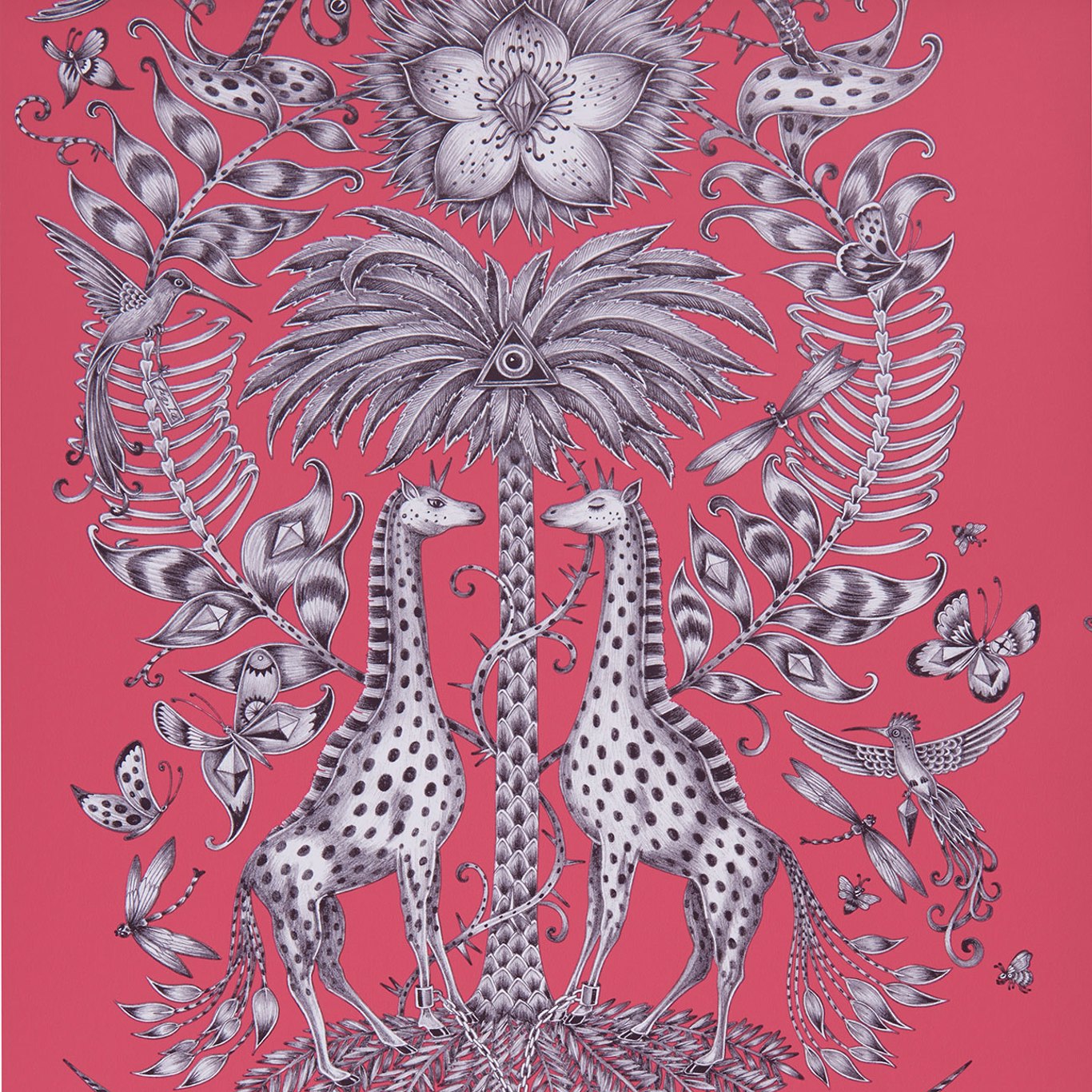Clarke & Clarke behang Kruger Magenta W0102/04