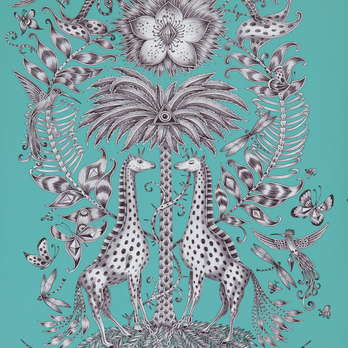 Clarke & Clarke behang Kruger Teal W0102/08