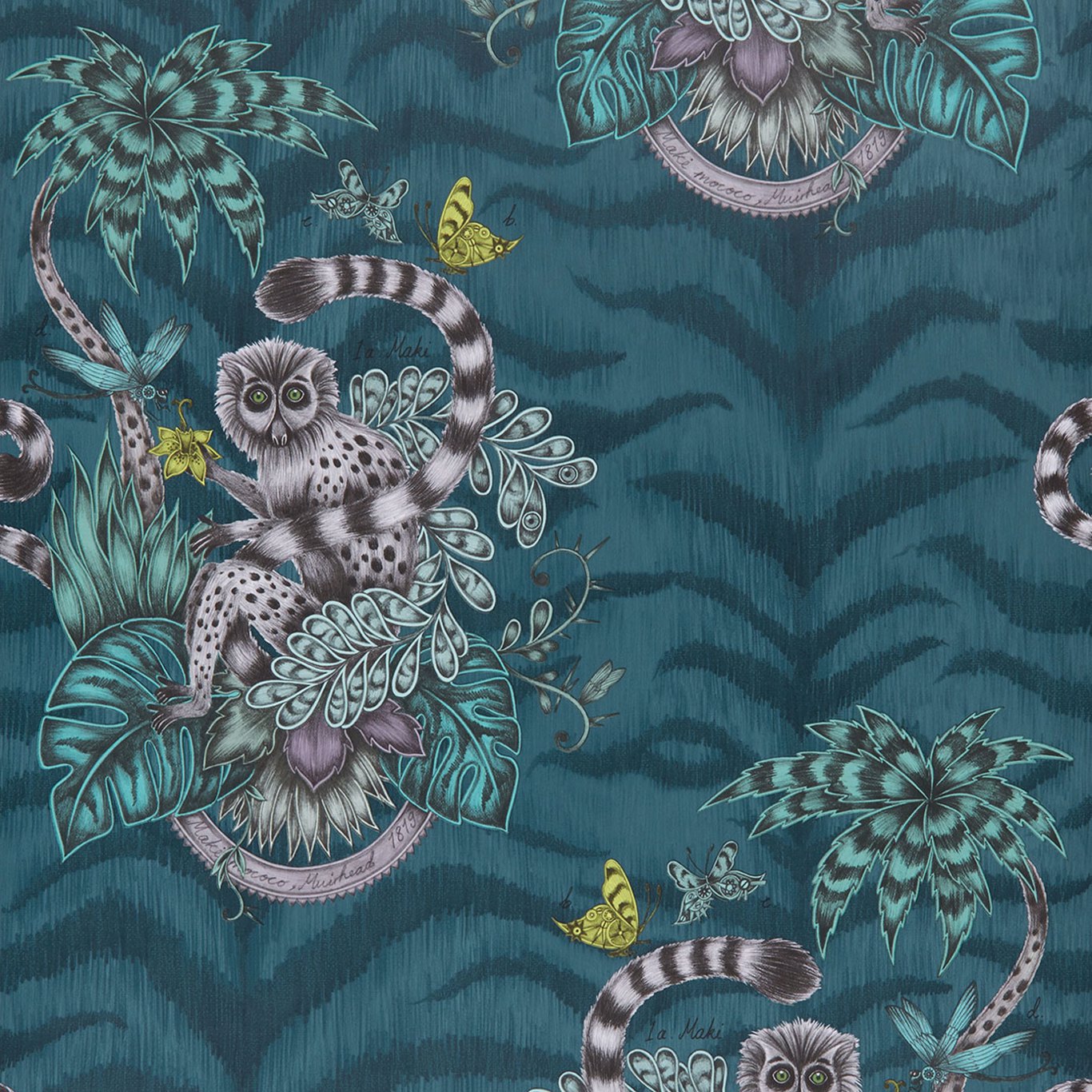 Clarke & Clarke behang Lemur Navy W0103/03