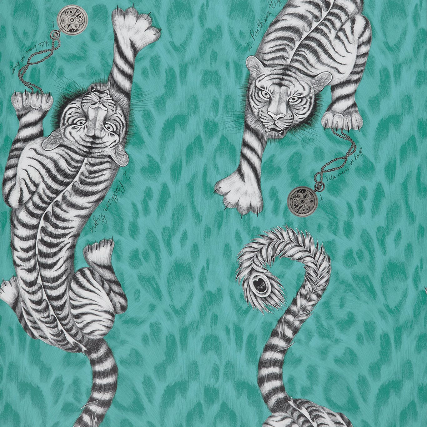 Clarke & Clarke behang Tigris Teal W0105/05