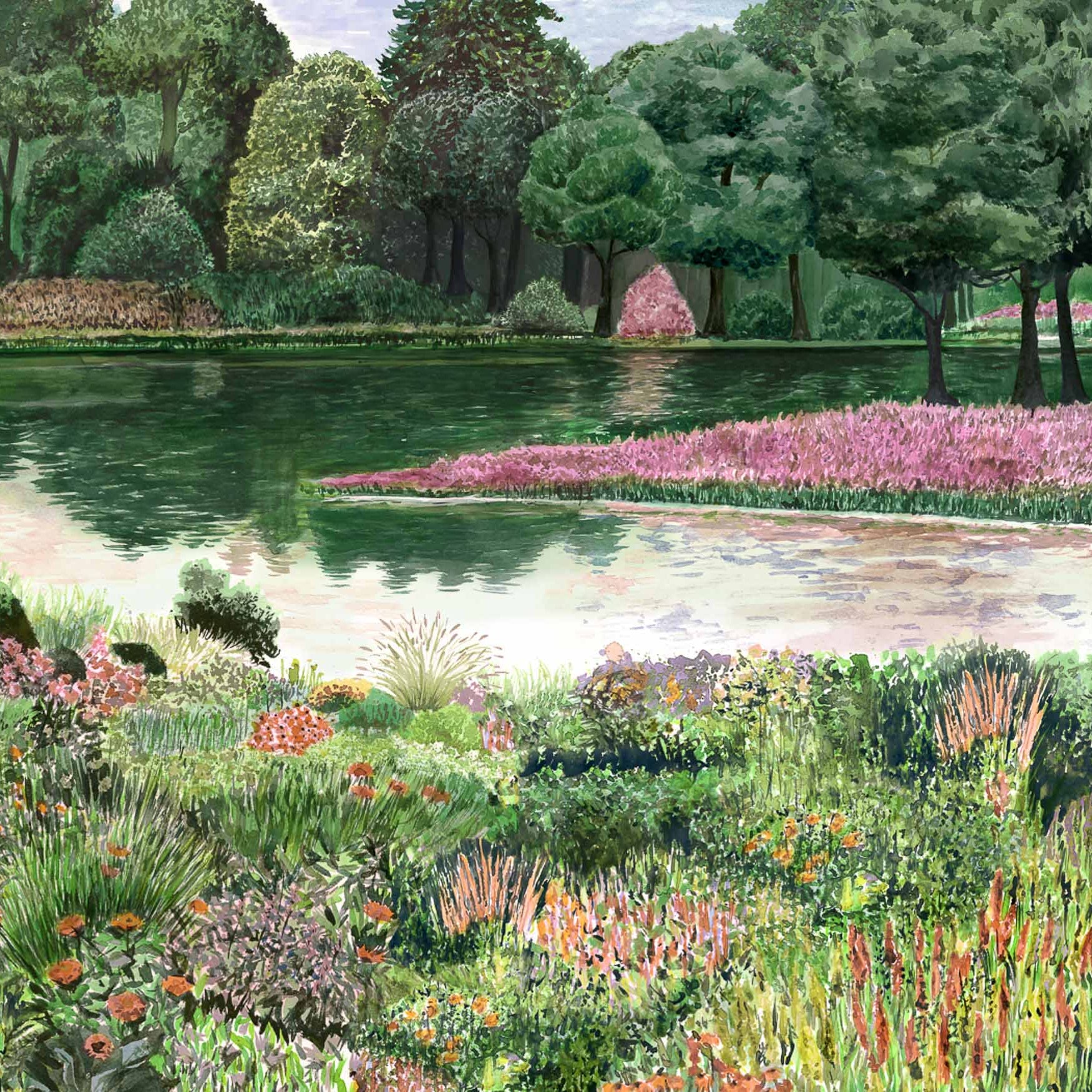 Coordonné behang Jardín del Espejo Primavera A00640