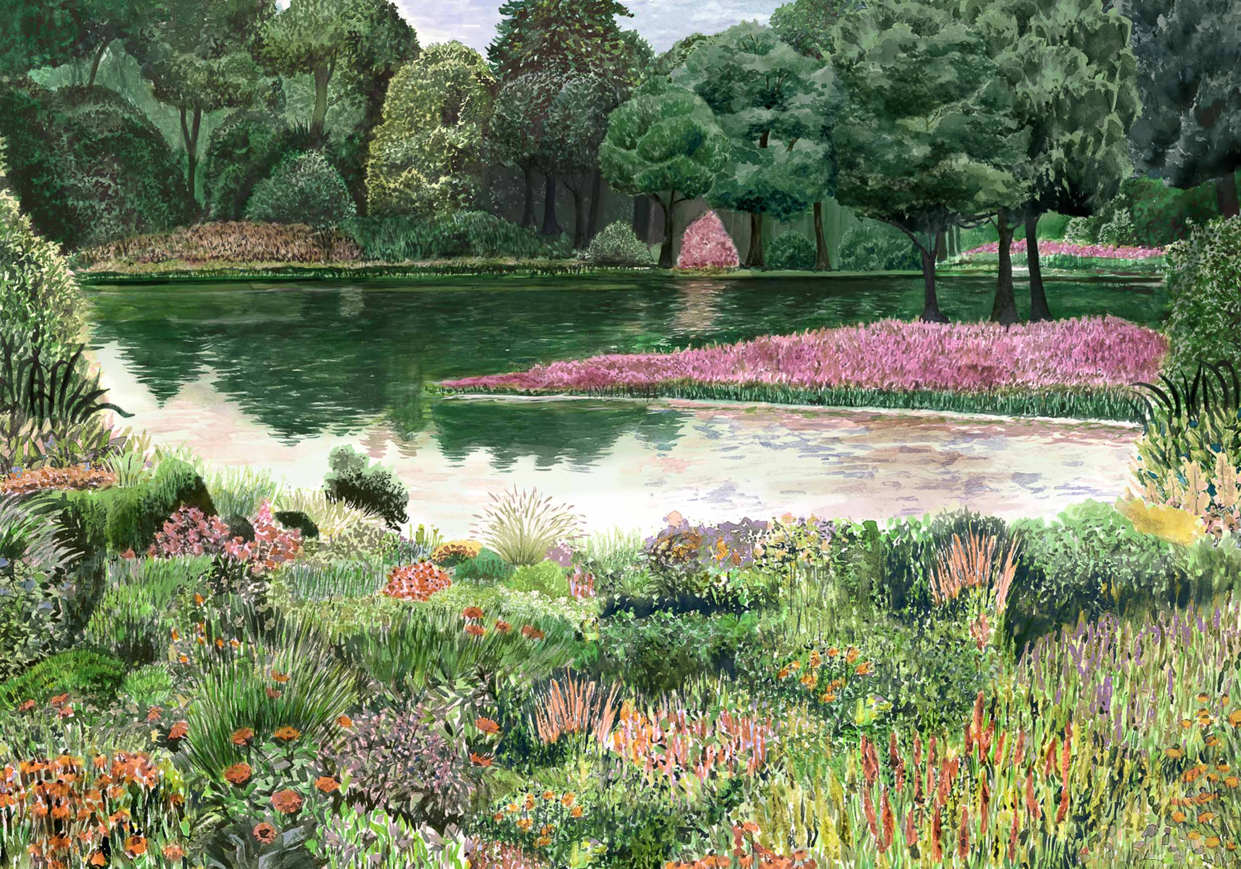 Coordonné behang Jardín del Espejo Primavera A00640