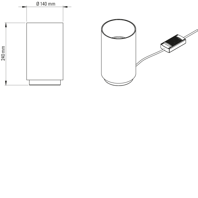 DCW éditions Tobo vloerlamp maten