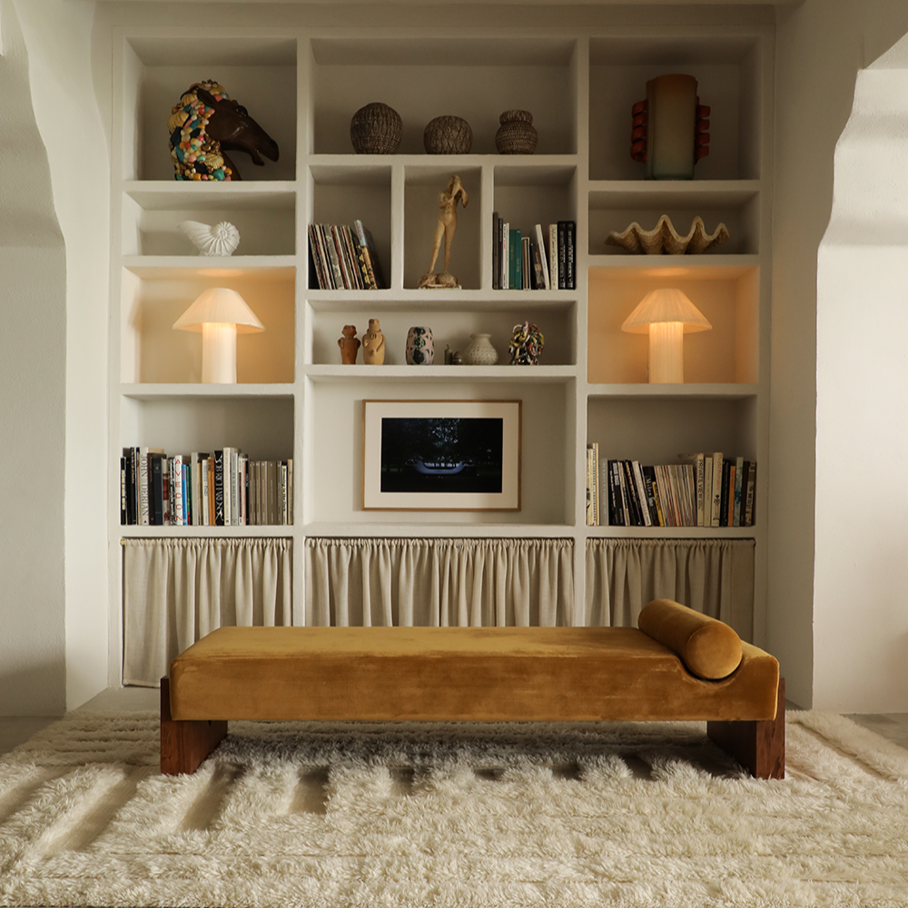 Dusty Deco V Daybed Velvet zijaanzicht