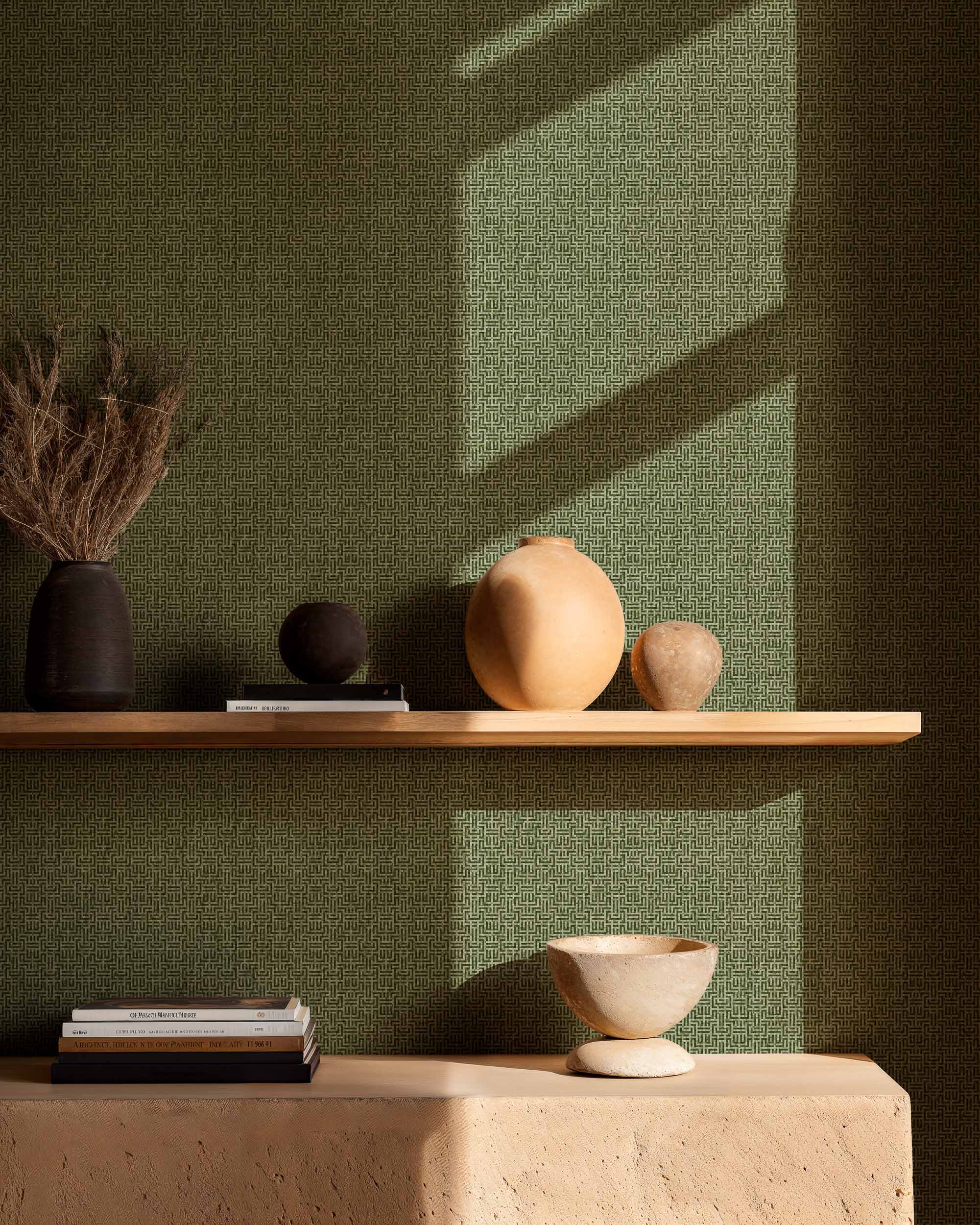 Coordonné behang Geometricum Moss B00626