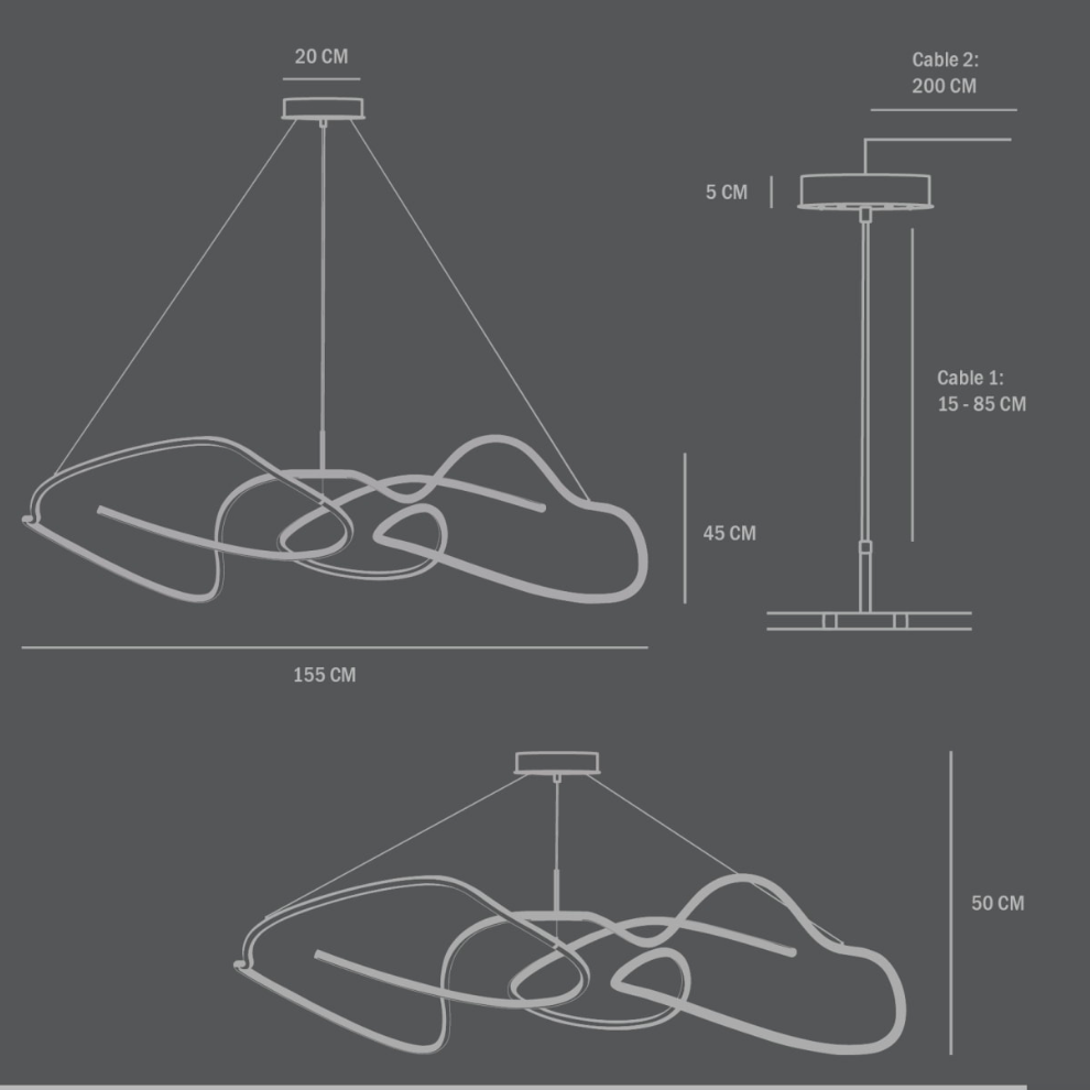 101 Copenhagen Ghost Chandelier Big - Chrome