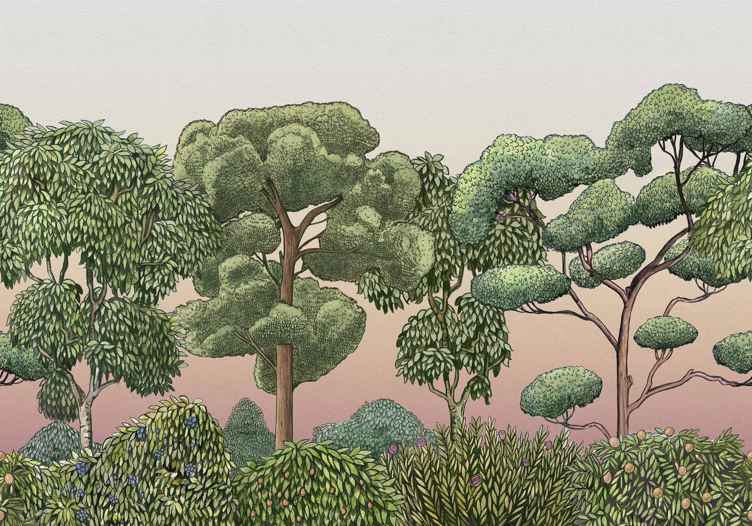 Coordonné behang Green Forest Dawn 9700091