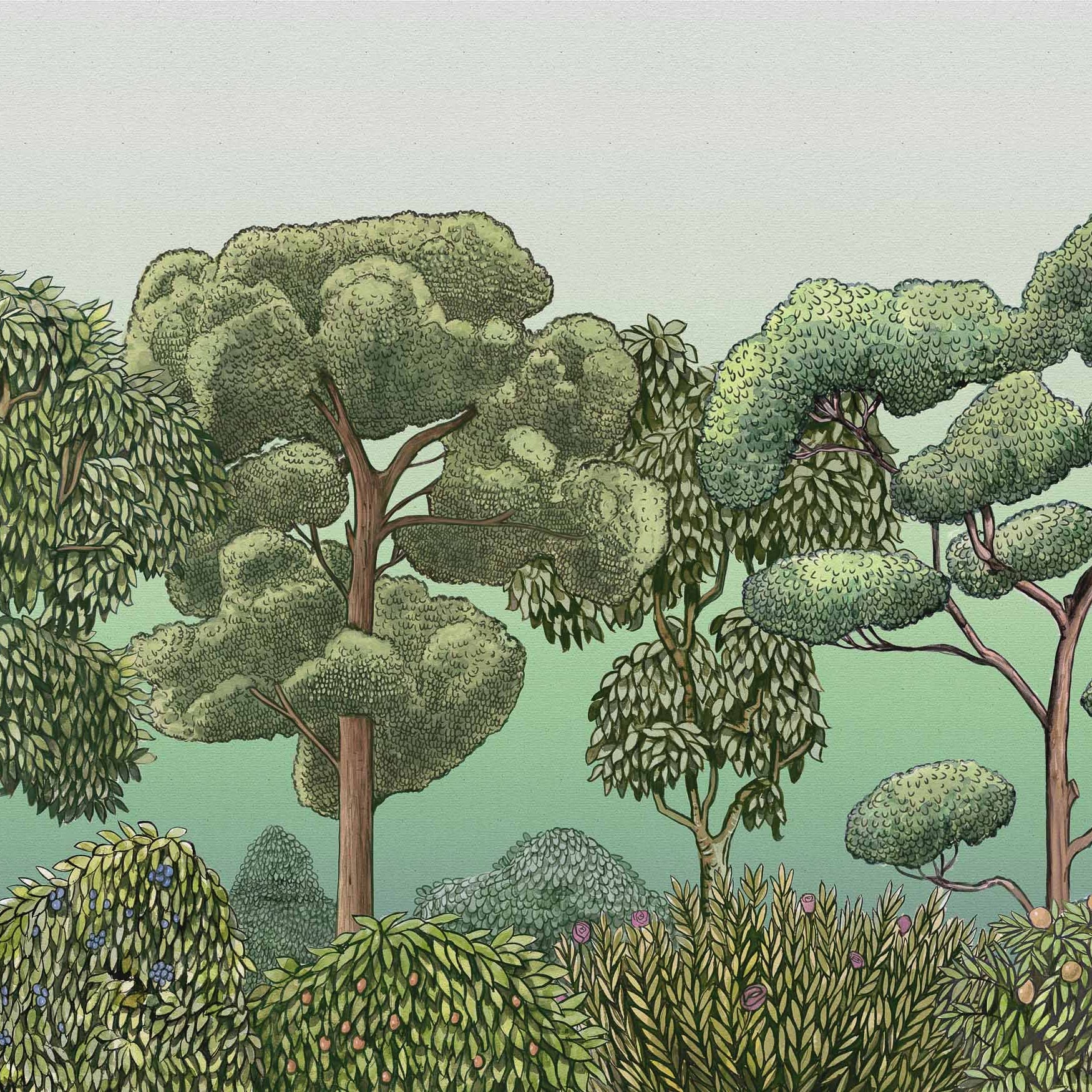 Coordonné behang Green Forest Dew 9700092