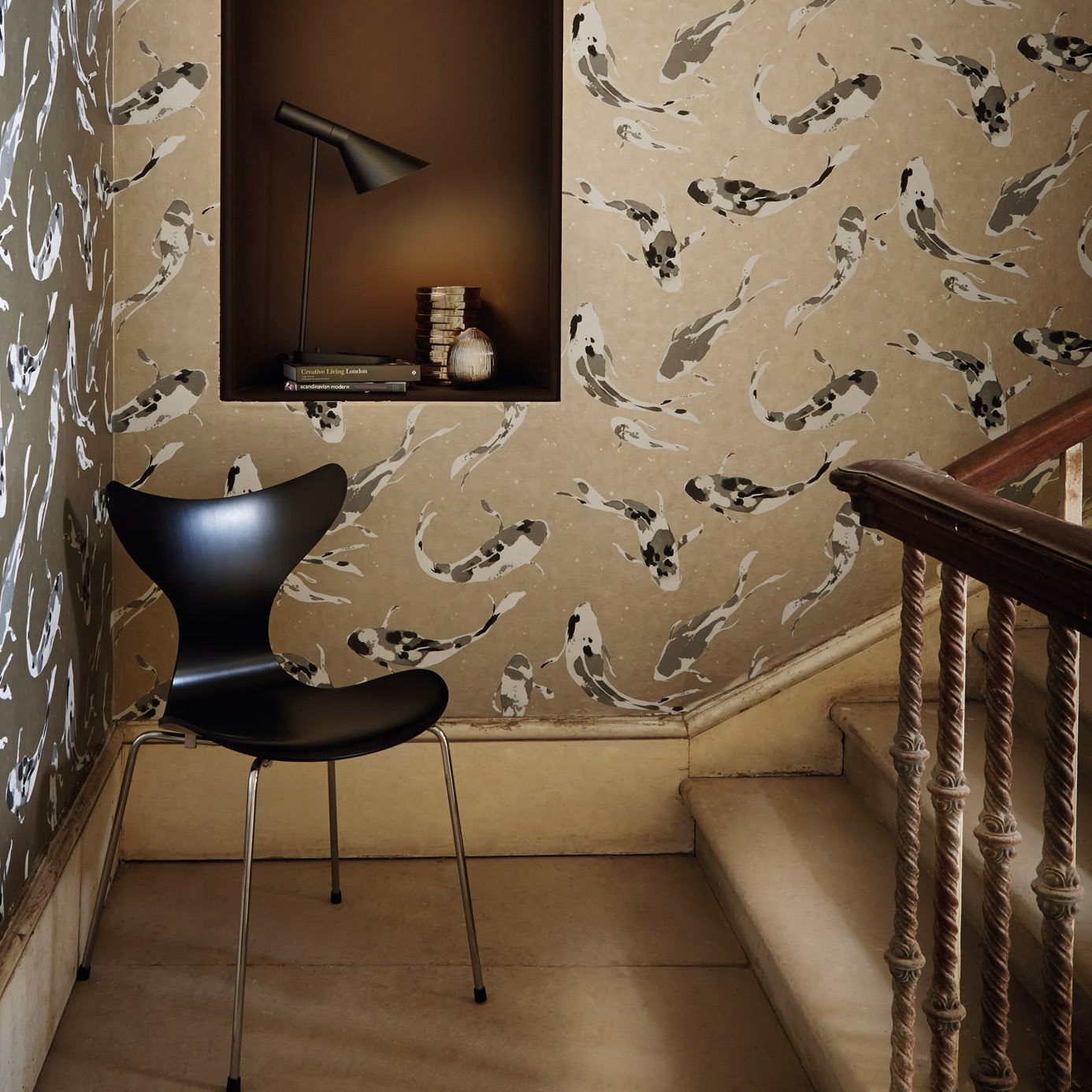 Harlequin behang Koi Metal 110900