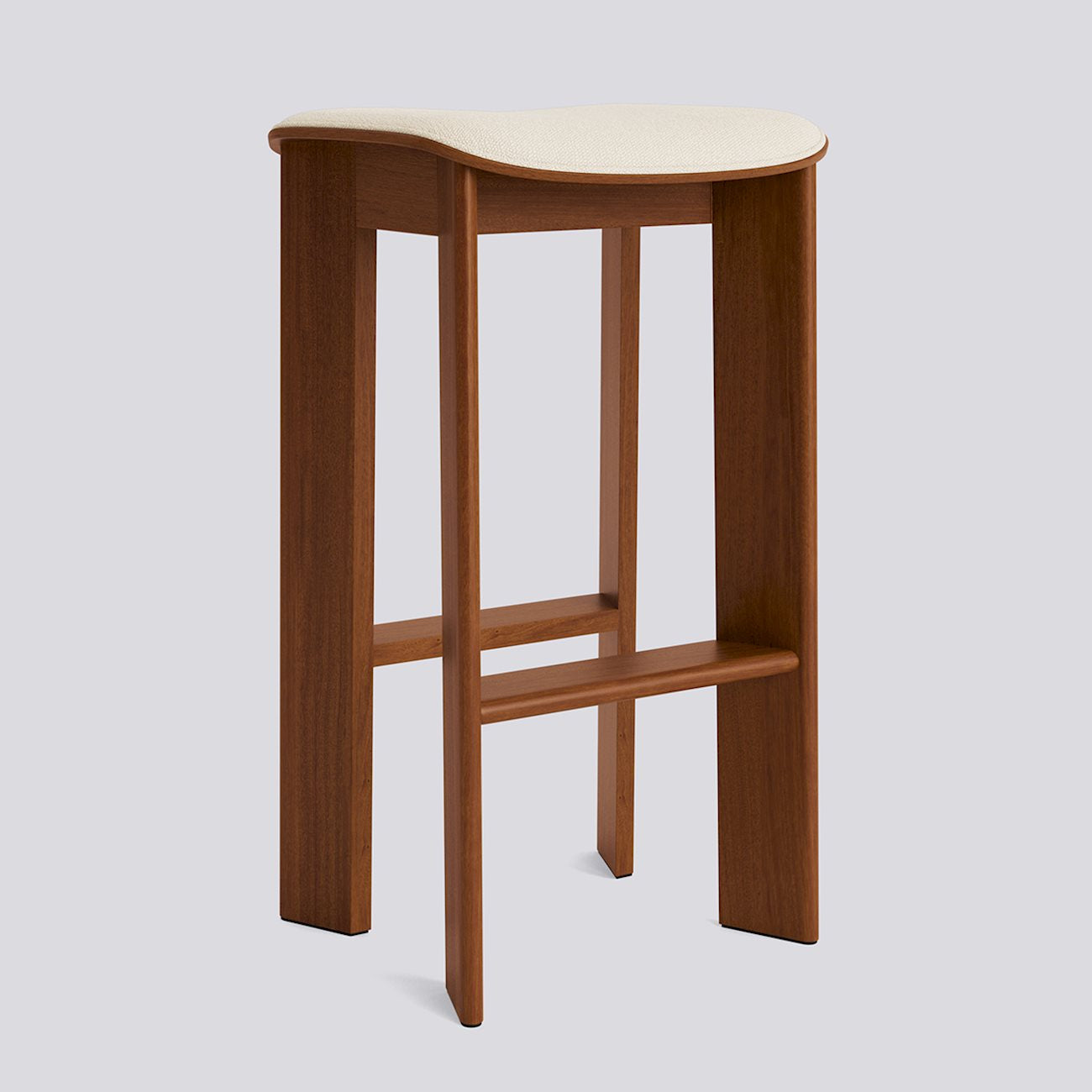 HAY Chisel 30 Bar Stool High H75 gelakt walnoot Turf Cream