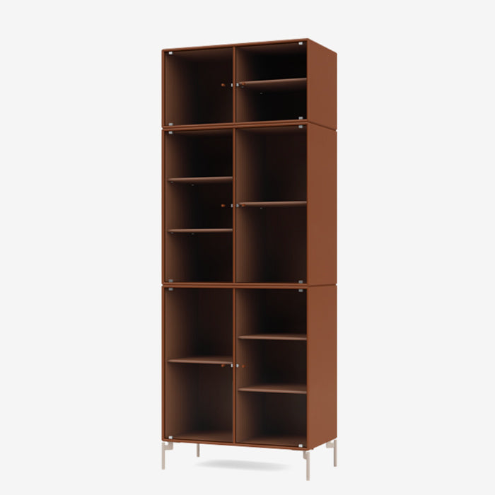 Montana Ripple 4 Vitrine cabinet hazulnut, bruin