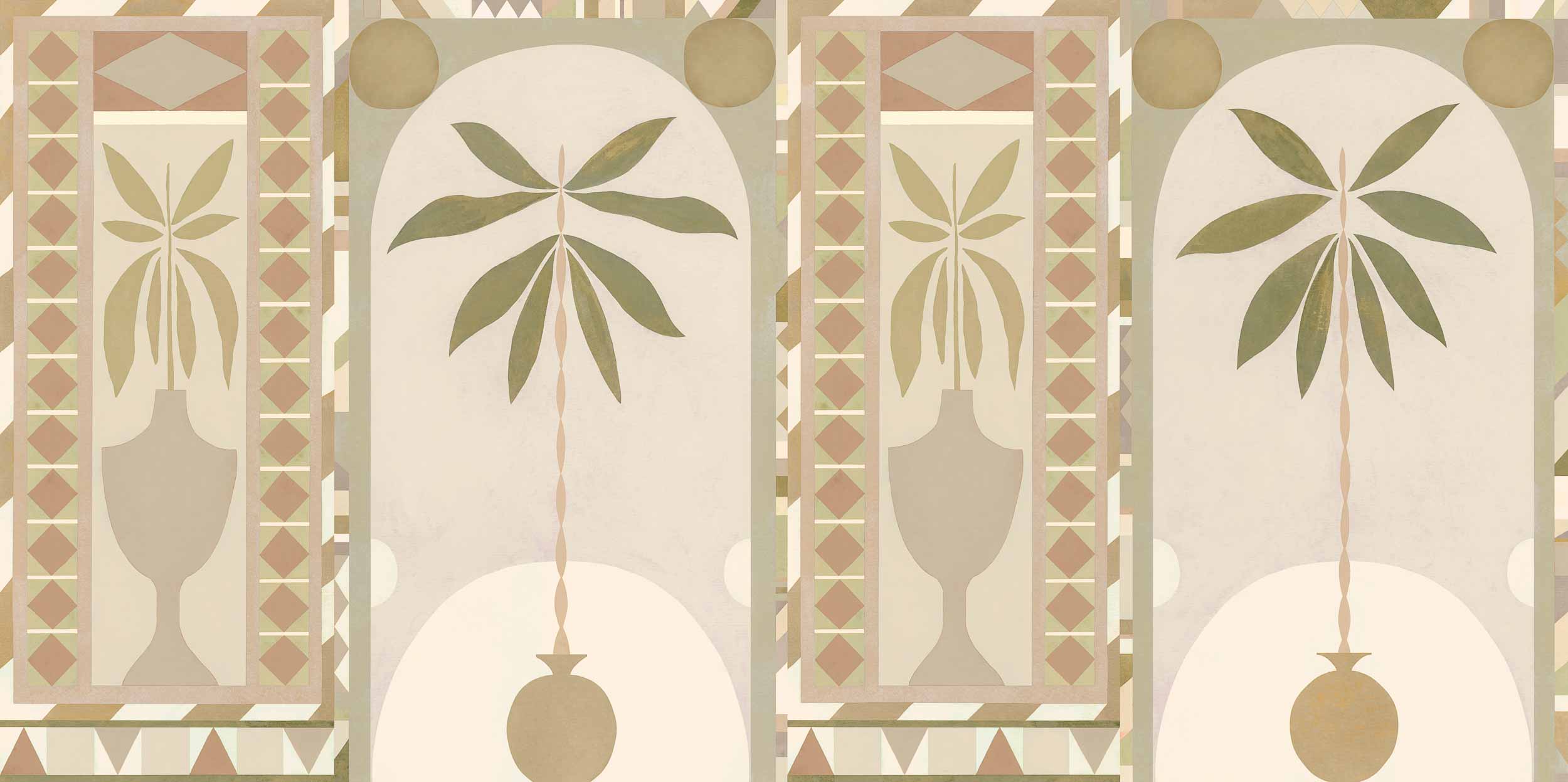 Tres Tintas behang jungle arches Beige M5101-2