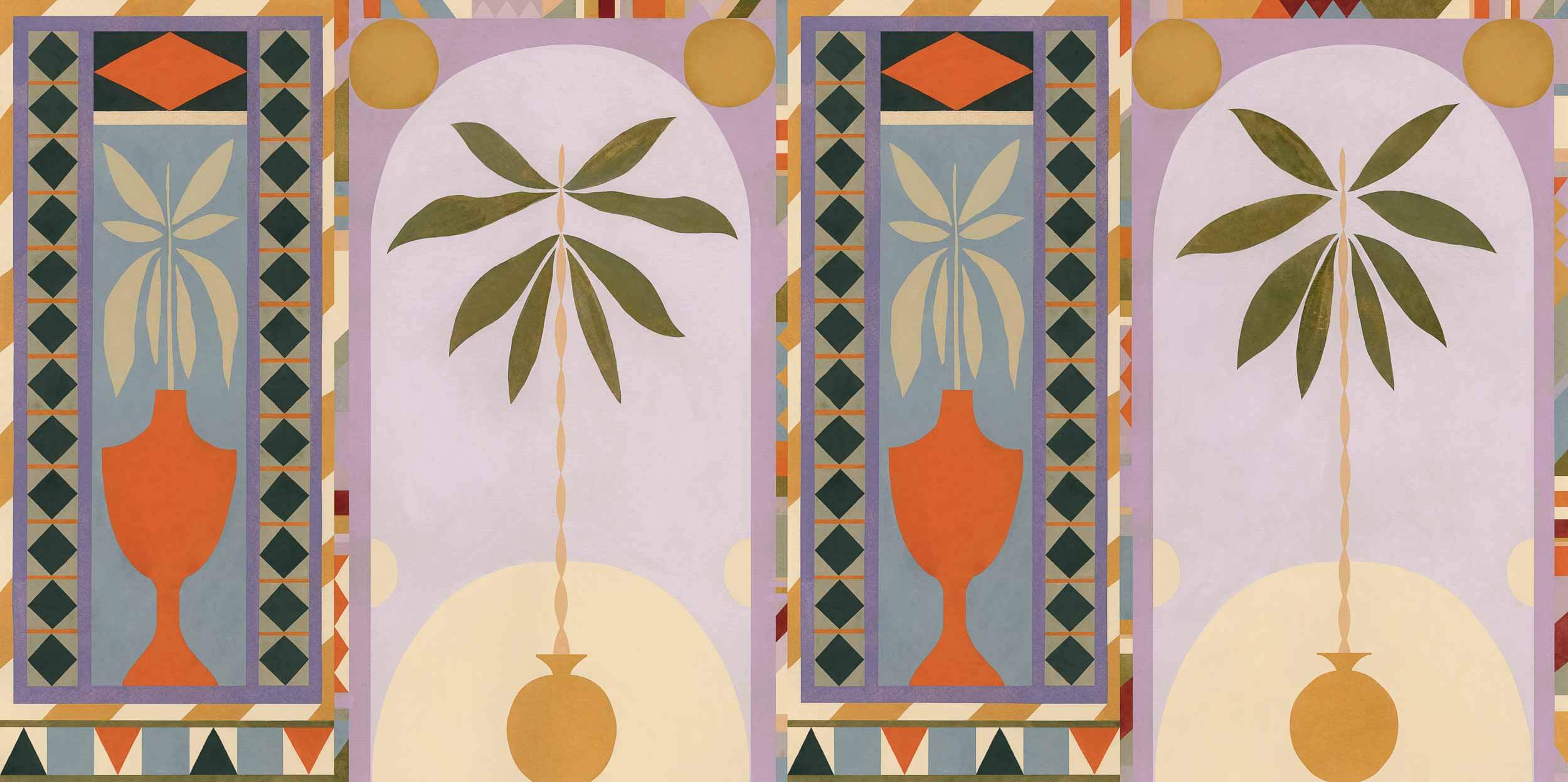 Tres Tintas behang jungle arches Mallow M5101-1