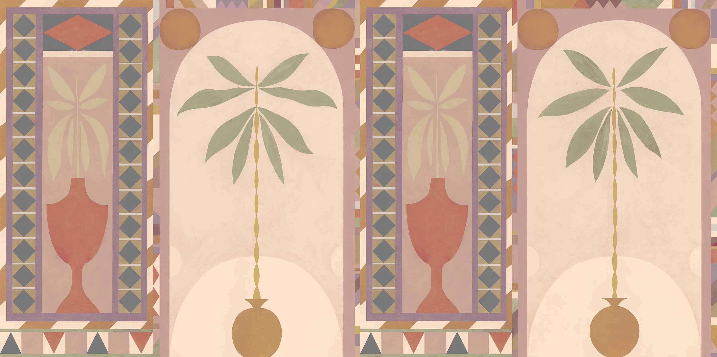 Tres Tintas behang jungle arches Pink M5101-5