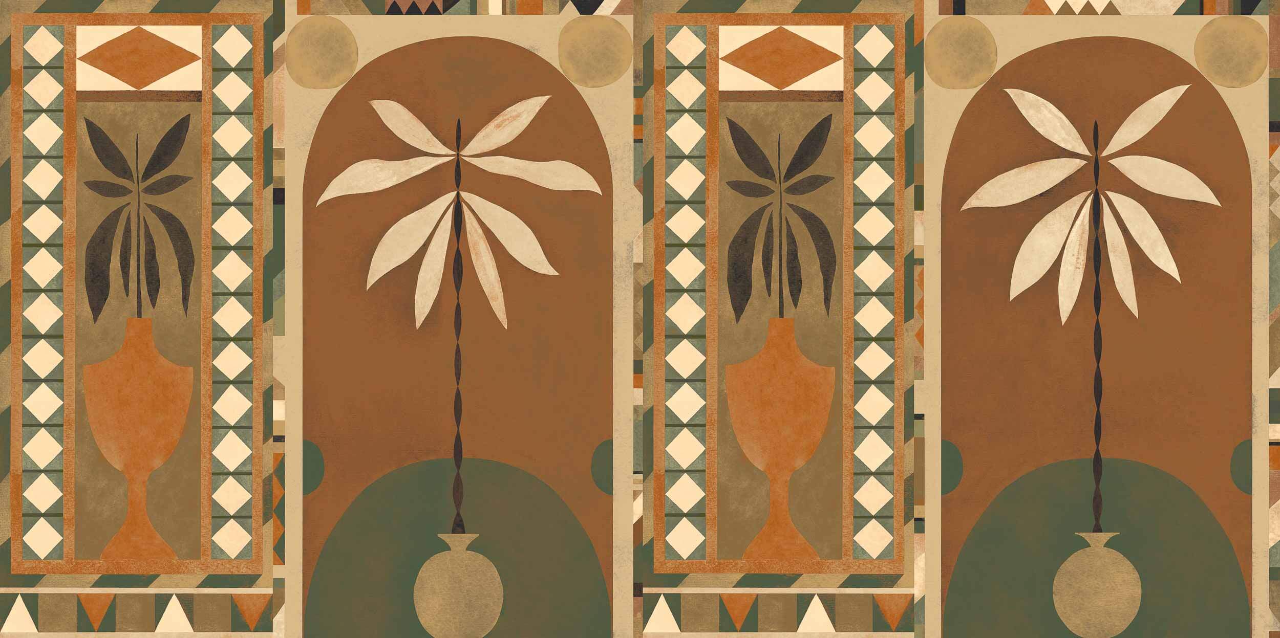 Tres Tintas behang jungle arches Toasted M5101-3