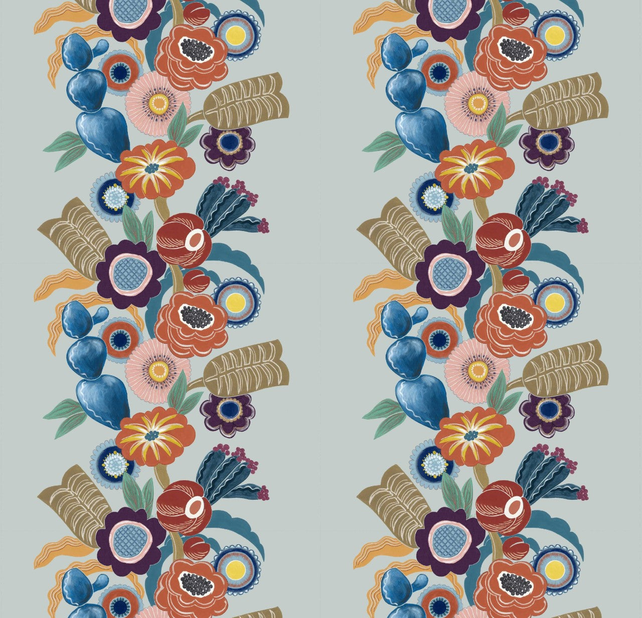 Karin Sajo stof Bouquet KS 152 - Céleste