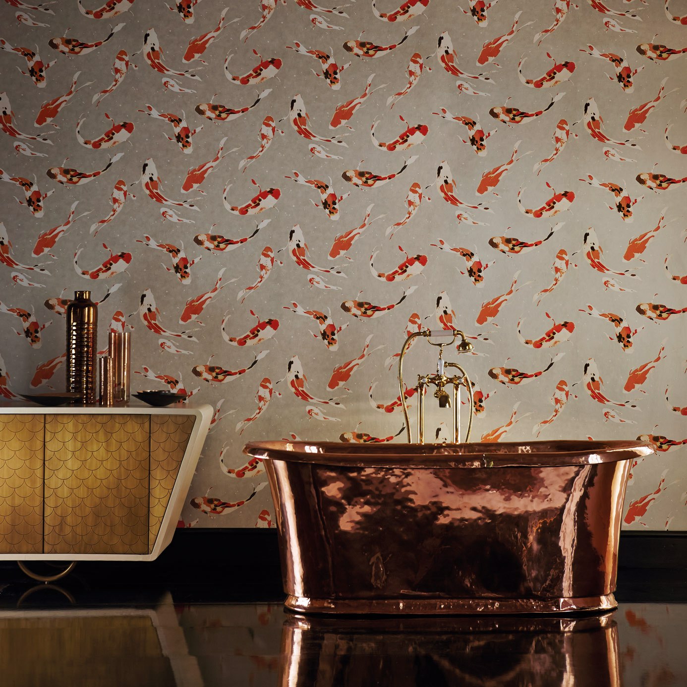 Harlequin behang Koi Indigo 110902