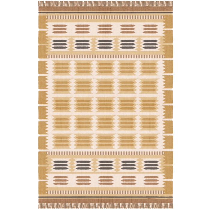 Layered Rollakan Hilma Marigold wool vloerkleed