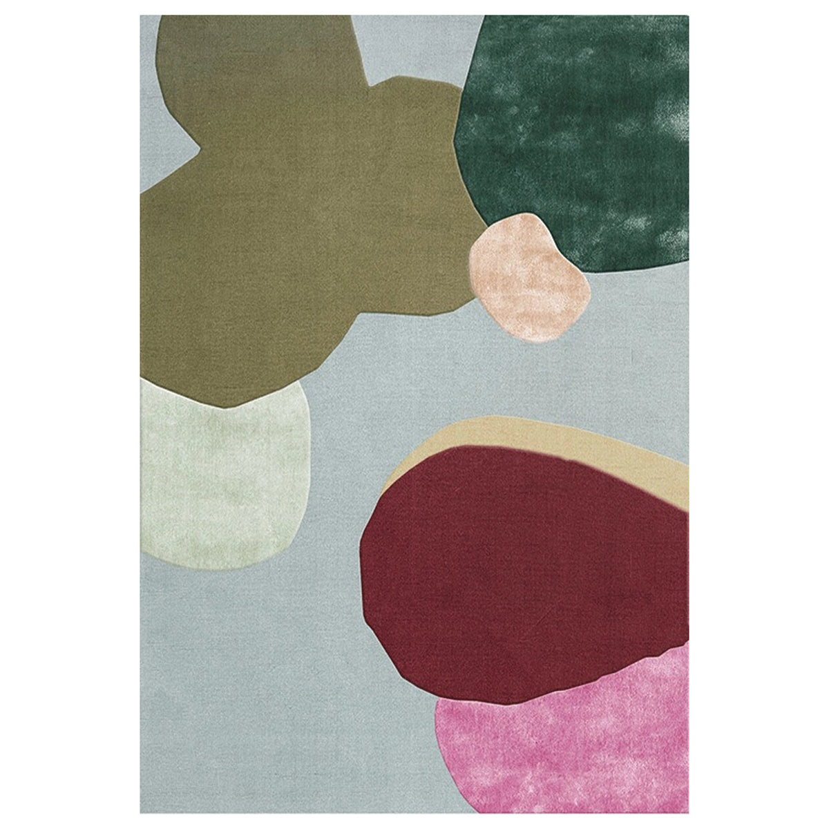 Layered sleeping flower wool vloerkleed