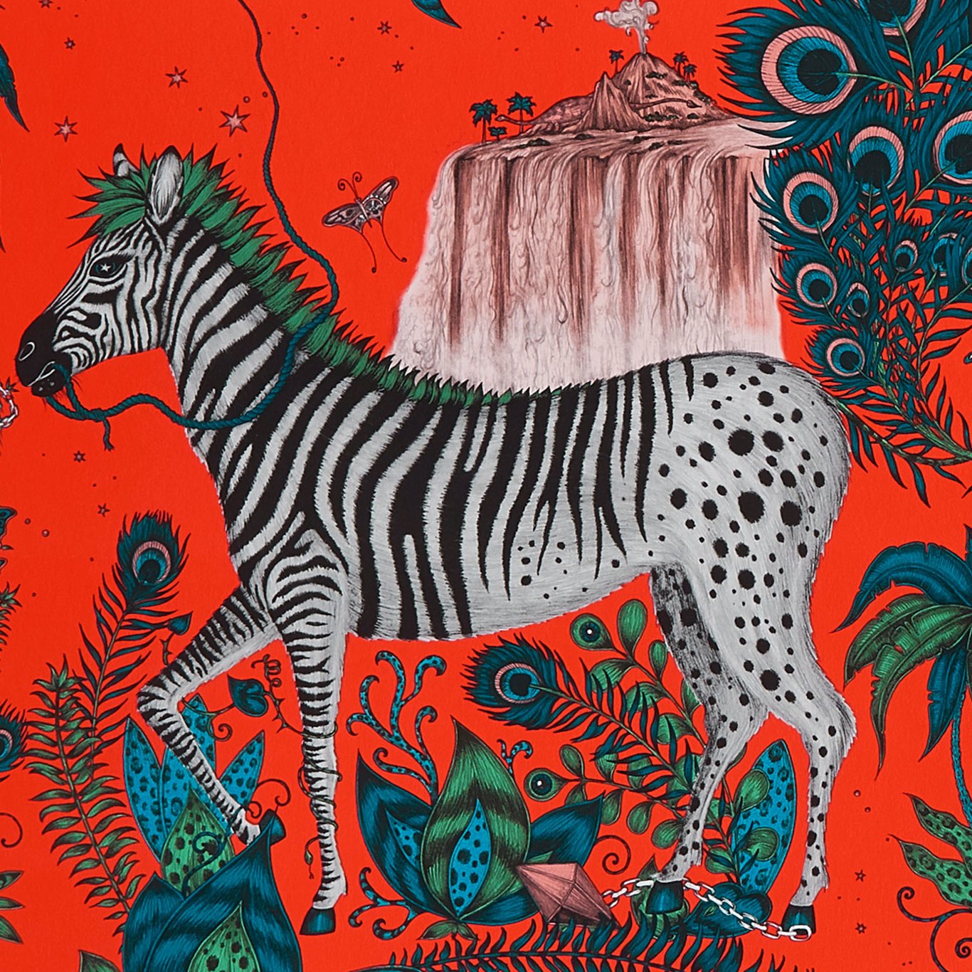 Clarke & Clarke behang Lost World Red W0117/05