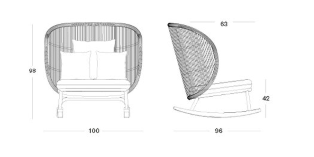Vincent Sheppard Kodo Rocking chair incl kussens mateb