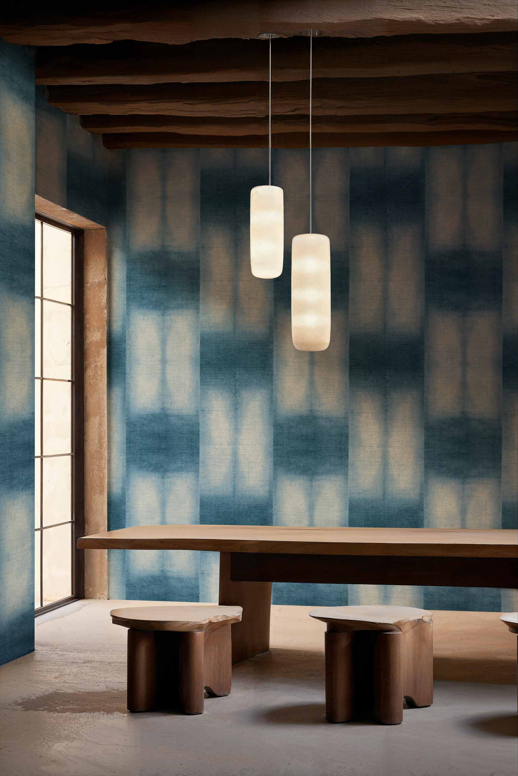 Coordonné behang Mokume Indigo B00921B