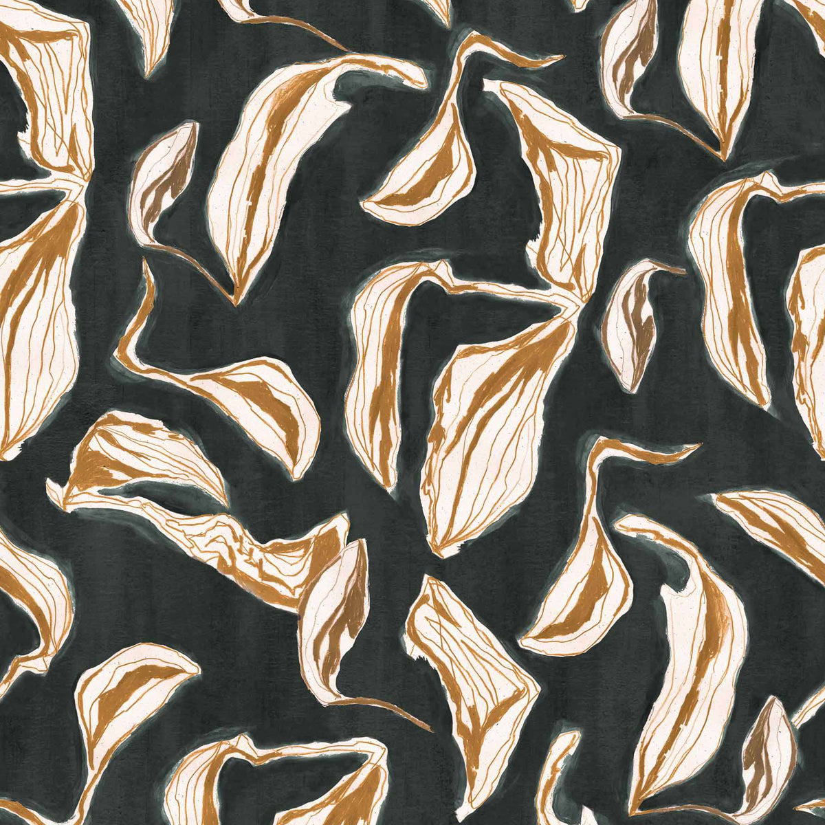 Coordonné behang Moroccan branches Black A00915