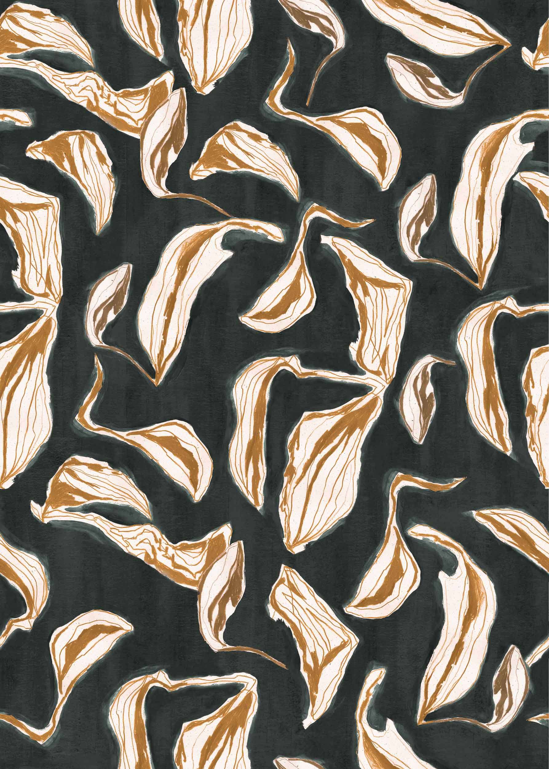 Coordonné behang Moroccan branches Black A00915