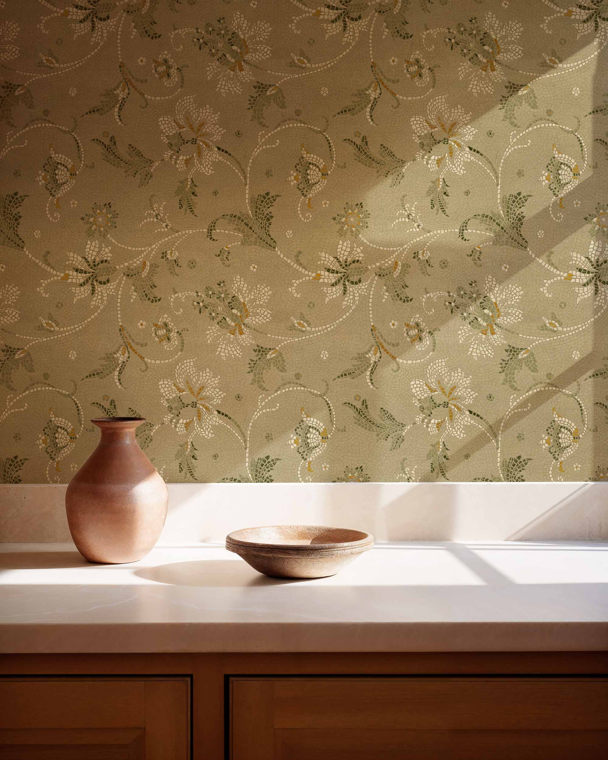 Coordonné behang Mosaicum Matcha B00617