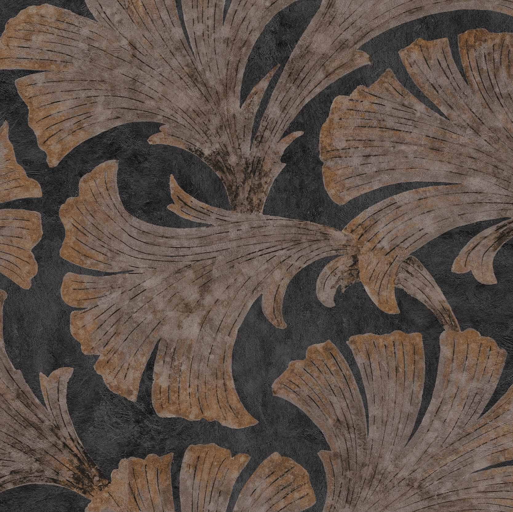 Coordonné behang Papyrus Coal B00611
