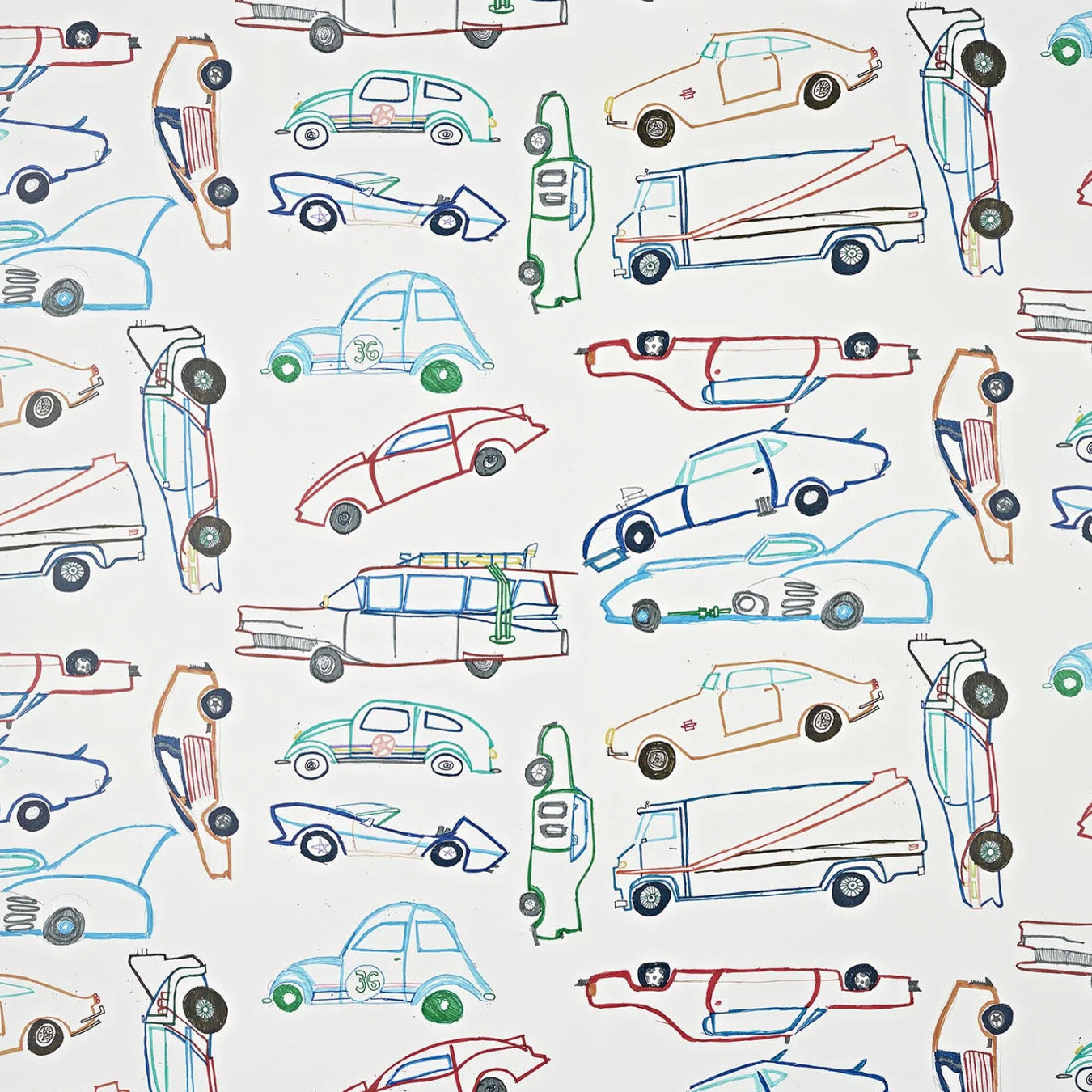 Pierre Frey behang Les Bolides de Stanislas Multicolore FP808001