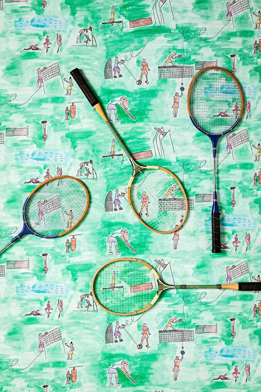Pierre Frey behang Les sports de Lara Vert FP821001