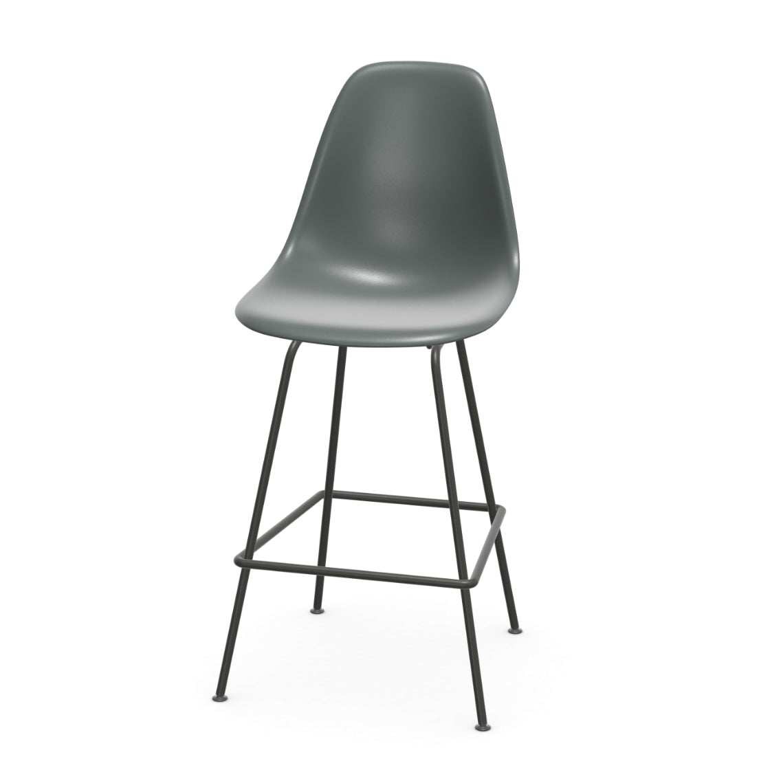 Vitra Eames plastic stool RE medium met gepoedercoat onderstel