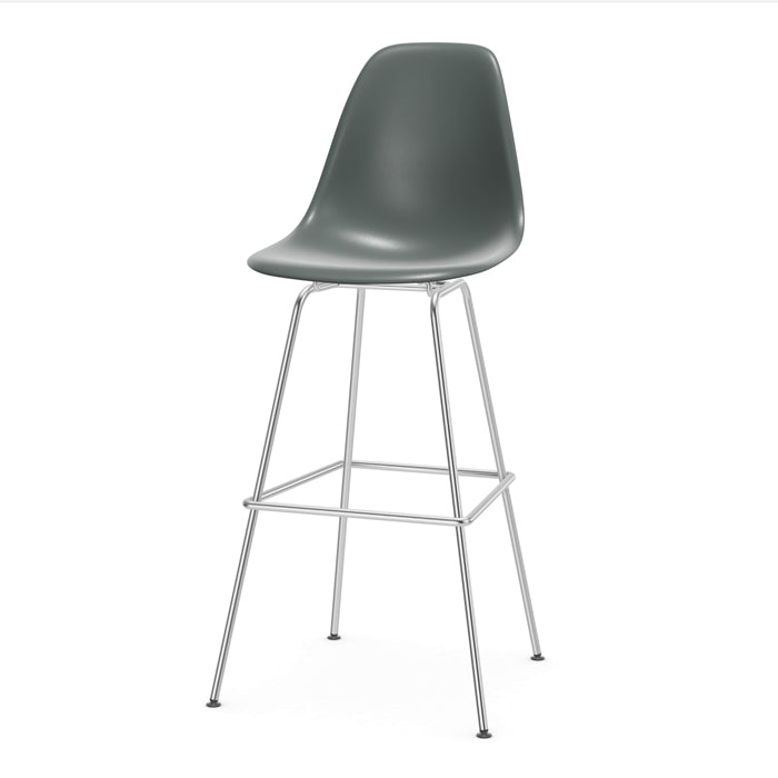 Vitra Eames plastic stool RE hoog met Chroom onderstel