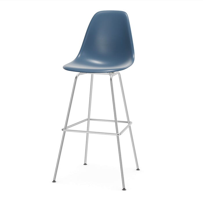 Vitra Eames plastic stool RE hoog met Chroom onderstel