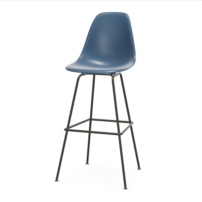 Vitra Eames plastic stool RE hoog met gepoedercoat onderstel