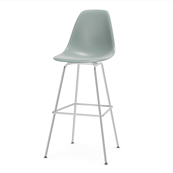 Vitra Eames plastic stool RE hoog met Chroom onderstel