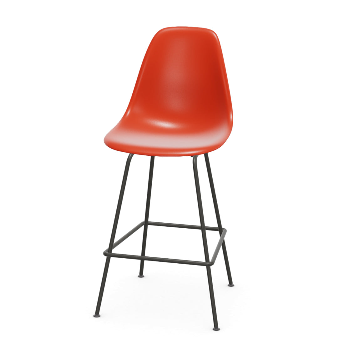 Vitra Eames plastic stool RE medium met gepoedercoat onderstel