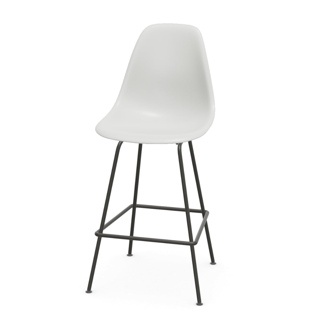 Vitra Eames plastic stool RE medium met gepoedercoat onderstel